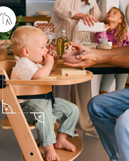 Kinderkraft Medinė Vaikiška Maitinimo Kėdutė 2-in-1 ENOCK Juoda