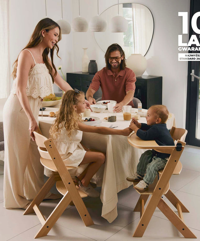 Kinderkraft Medinė Vaikiška Maitinimo Kėdutė 2-in-1 ENOCK Juoda