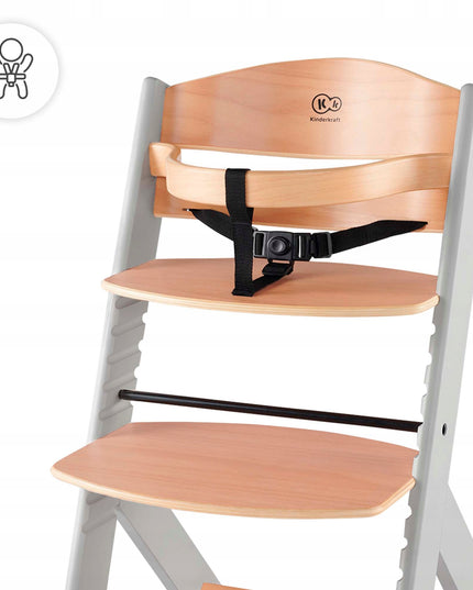 Kinderkraft Medinė Maitinimo Kėdutė 2in1 Vaikams ENOCK Pilka