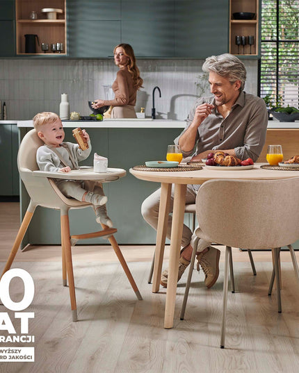 Kinderkraft Medinė maitinimo kėdutė 2in1 FINI 2 Smėlio