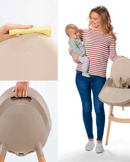 Kinderkraft Medinė maitinimo kėdutė 2in1 FINI 2 Smėlio