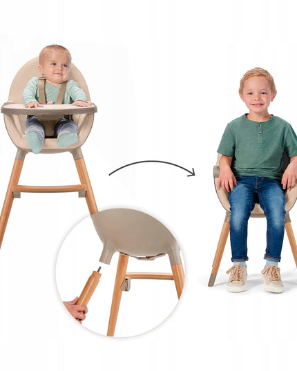 Kinderkraft Medinė maitinimo kėdutė 2in1 FINI 2 Smėlio