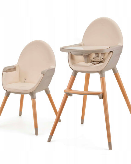 Kinderkraft Medinė maitinimo kėdutė 2in1 FINI 2 Smėlio