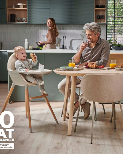 Kinderkraft Medinė 2-in-1 maitinimo kėdutė FINI 2 Pilka