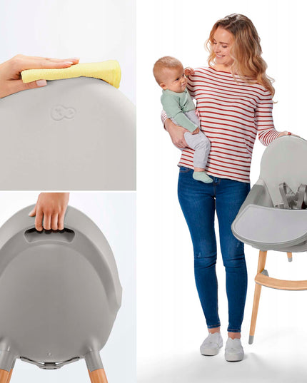 Kinderkraft Medinė 2-in-1 maitinimo kėdutė FINI 2 Pilka