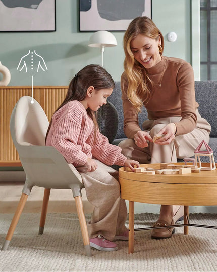 Kinderkraft medinė maitinimo kėdutė 2-in-1 FINI 2, pilka