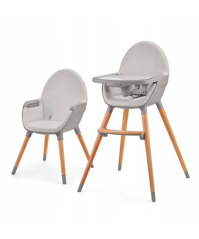Kinderkraft Medinė 2-in-1 maitinimo kėdutė FINI 2 Pilka