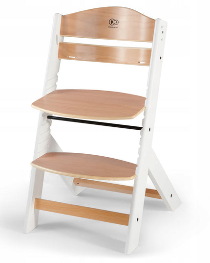 Kinderkraft Medinė 2in1 vaikiška kėdutė maitinimui su pagalvėle ENOCK Balta