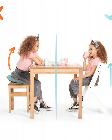 Kinderkraft Medinė 2in1 vaikiška kėdutė maitinimui su pagalvėle ENOCK Balta