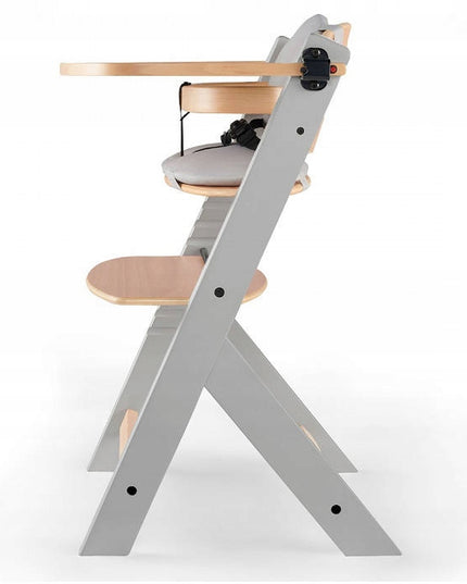 Kinderkraft Medinė Maitinimo Kėdutė 2in1 su Pagalve ENOCK Pilka