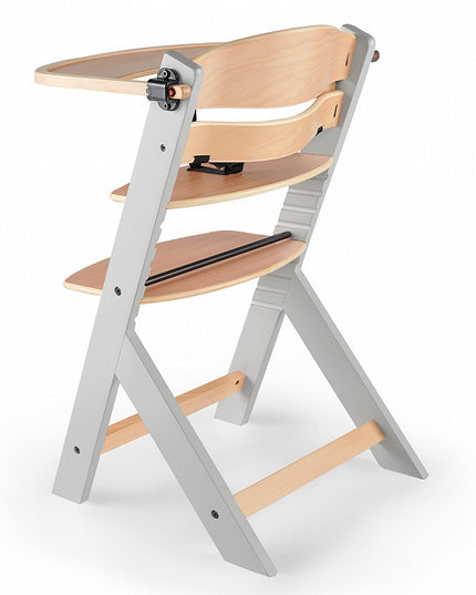 Kinderkraft Medinė Maitinimo Kėdutė 2in1 su Pagalve ENOCK Pilka