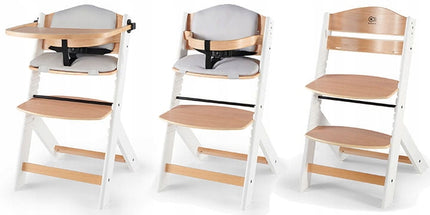 Kinderkraft Medinė Maitinimo Kėdutė 2in1 su Pagalve ENOCK Pilka