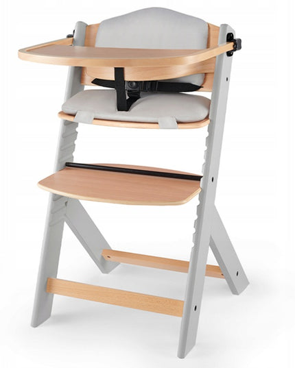 Kinderkraft Medinė Maitinimo Kėdutė 2in1 su Pagalve ENOCK Pilka
