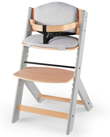 Kinderkraft Medinė Maitinimo Kėdutė 2in1 su Pagalve ENOCK Pilka