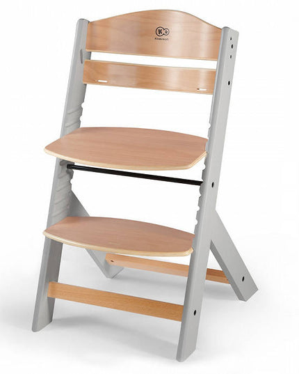 Kinderkraft Medinė Maitinimo Kėdutė 2in1 su Pagalve ENOCK Pilka