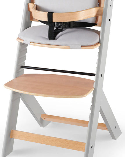 Kinderkraft Medinė Maitinimo Kėdutė 2in1 su Pagalve ENOCK Pilka