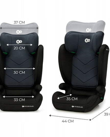 Automobilinė kėdutė 100-150cm 15-36kg I-SPARK i-Size Juoda Kinderkraft