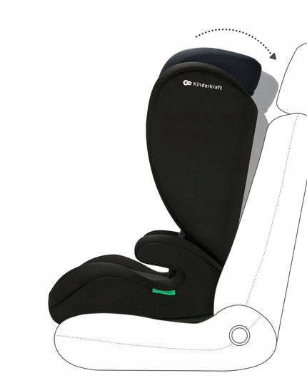 Automobilinė kėdutė 100-150cm 15-36kg I-SPARK i-Size Juoda Kinderkraft