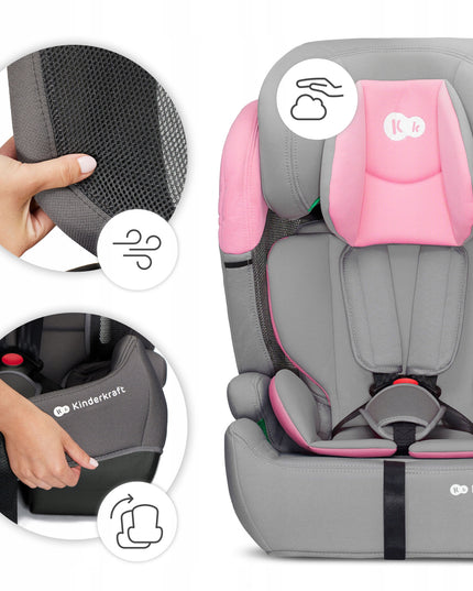 Automobilinė kėdutė 76-150 cm 9-36 kg COMFORT UP I-SIZE Rožinė KINDERKRAFT