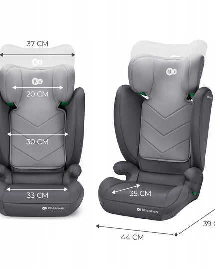 Automobilinė kėdutė 100-150cm 15-36kg I-SPARK i-Size Pilkas Kinderkraft