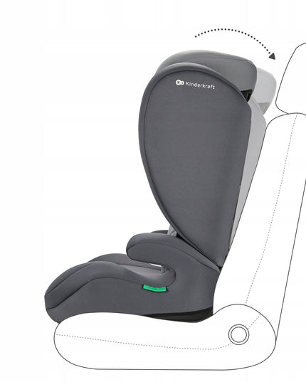 Automobilinė kėdutė 100-150cm 15-36kg I-SPARK i-Size Pilkas Kinderkraft