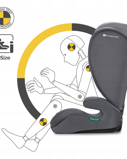 Automobilinė kėdutė 100-150cm 15-36kg I-SPARK i-Size Pilkas Kinderkraft