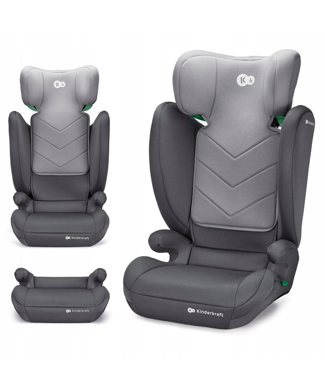 Automobilinė kėdutė 100-150cm 15-36kg I-SPARK i-Size Pilkas Kinderkraft