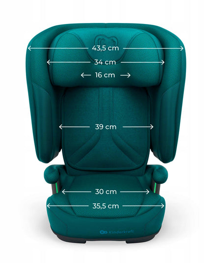 Automobilinė kėdutė 3,5-12 metų, 100-150 cm, 15-36 kg UNITY 2 Žalias Kinderkraft