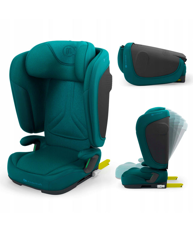 Automobilinė kėdutė 3,5-12 metų, 100-150 cm, 15-36 kg UNITY 2 Žalias Kinderkraft