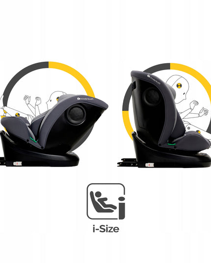 Kinderkraft Vaikiška automobilinė kėdutė 40-150 cm 0-36kg i-Size sukama 360° I-GROW