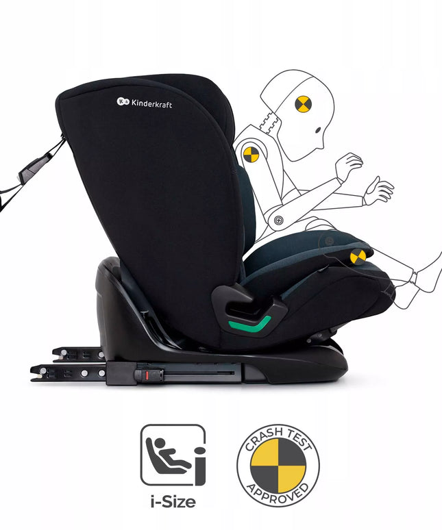 Kinderkraft automobilinė kėdutė 76-150 cm 9-36 kg ISOFIX ONETO3 i-Size, juoda