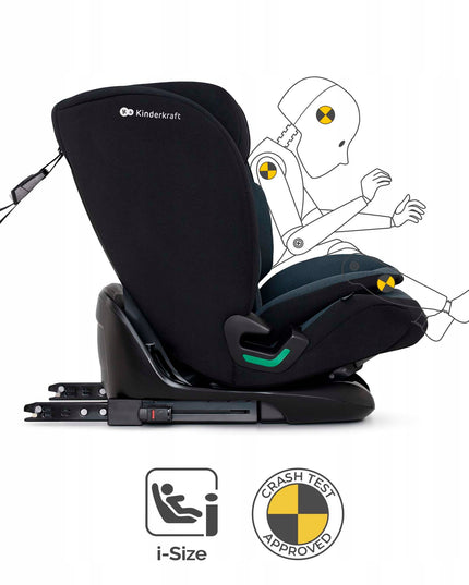 Vaikiška kėdutė 76-150cm 9-36kg ISOFIX ONETO3 i-Size Juodas Kinderkraft