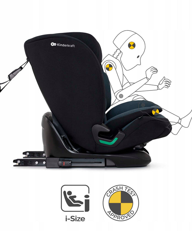 Vaikiška kėdutė 76-150cm 9-36kg ISOFIX ONETO3 i-Size Juodas Kinderkraft