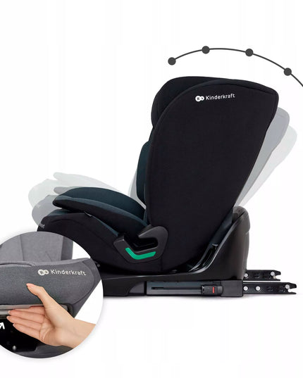 Vaikiška kėdutė 76-150cm 9-36kg ISOFIX ONETO3 i-Size Juodas Kinderkraft