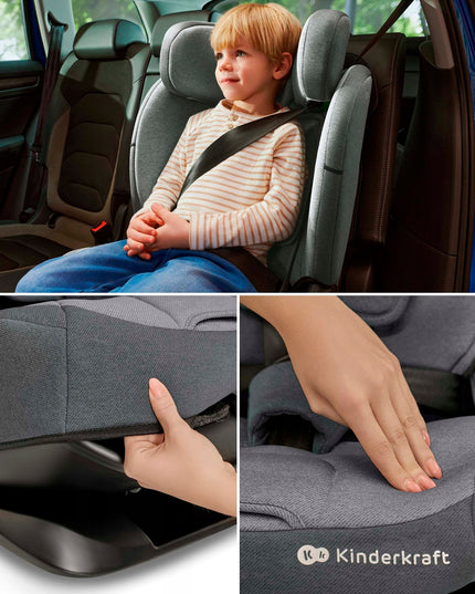 Vaikiška kėdutė 76-150cm 9-36kg ISOFIX ONETO3 i-Size Juodas Kinderkraft