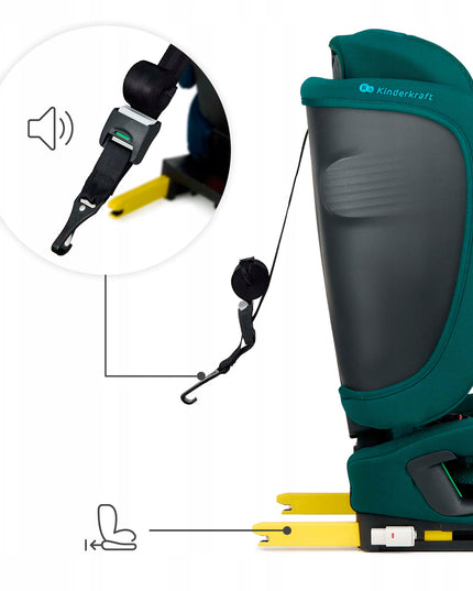 Kinderkraft Vaikiška kėdutė ISOFIX 76-150cm 9-36kg FIX2GO i-Size