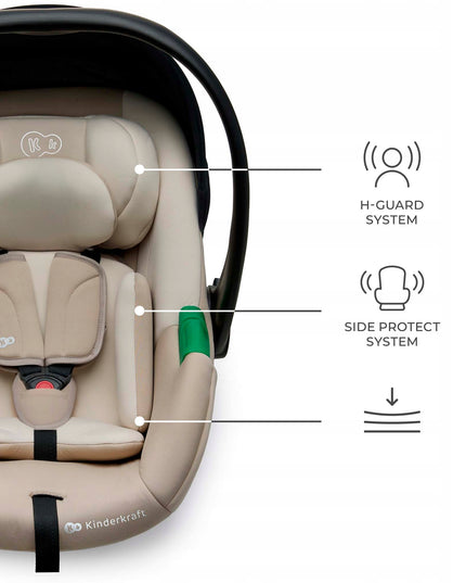 Vaikiška automobilinė kėdutė su baze 40-87cm MINK PRO 2 i-Size smėlio spalvos Kinderkraft