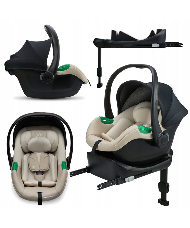 Vaikiška automobilinė kėdutė su baze 40-87cm MINK PRO 2 i-Size smėlio spalvos Kinderkraft