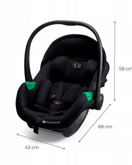 Kinderkraft Automobilinė kėdutė su baze 40-87 cm MINK PRO 2 i-Size Juoda