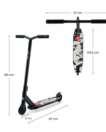 Kinderkraft Miesto paspirtukas, tvirtas iki 100 kg, lengvas SOLIS Juodas