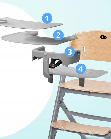 Kinderkraft Kėdutė maitinimui 3in1 110 kg LIVY Pilka