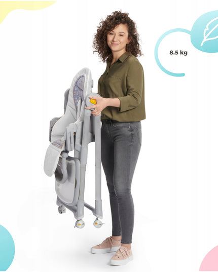 Kinderkraft Maitinimo kėdutė-gultukas 2in1 nuo 0-3 metų LASTREE Pilka