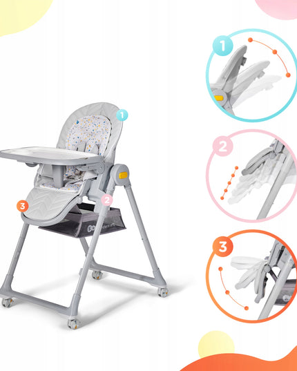 Kinderkraft Maitinimo kėdutė-gultukas 2in1 nuo 0-3 metų LASTREE Pilka