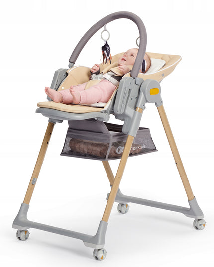 Kinderkraft Maitinimo kėdutė-gultukas 2in1 nuo 0-3 metų LASTREE Pilka