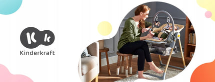 Kinderkraft Maitinimo kėdutė-gultukas 2in1 nuo 0-3 metų LASTREE Pilka