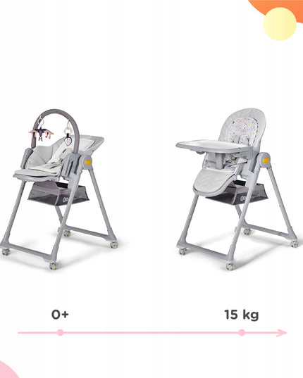 Kinderkraft Maitinimo kėdutė-gultukas 2in1 nuo 0-3 metų LASTREE Pilka