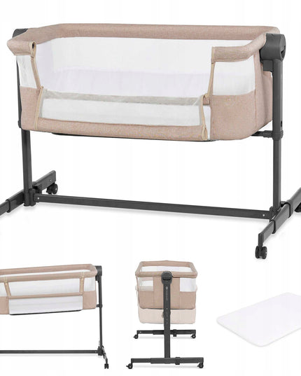 Kinderkraft Vaikiška kelioninė lovytė prie lovos NESTEE UP 2 smėlio spalvos