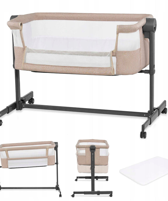 Kinderkraft Vaikiška kelioninė lovytė prie lovos NESTEE UP 2 smėlio spalvos