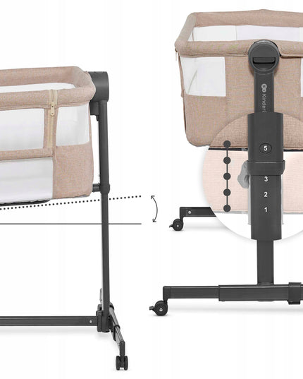 Kinderkraft Vaikiška kelioninė lovytė prie lovos NESTEE UP 2 smėlio spalvos