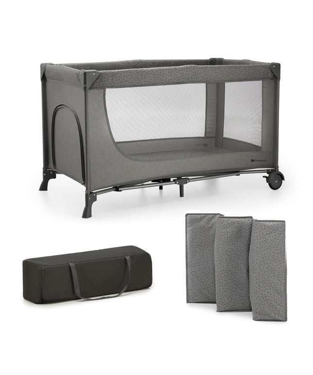 Kinderkraft Sulankstoma kelioninė lovytė 2in1 žaidimų aptvaras JOY 2 Pilka